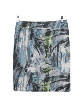 Womens Skirt Size 6 Abstract  Stretchy Blue Green Gray White Black by Tribal